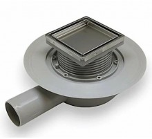 Трап для душа под плитку 10x10 горизонтальный сухим затвором и гидрозатвором.Zeissler (4/1) (угл.)