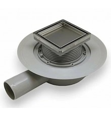 Трап для душа под плитку 10x10 горизонтальный сухим затвором и гидрозатвором.Zeissler (4/1) (угл.)