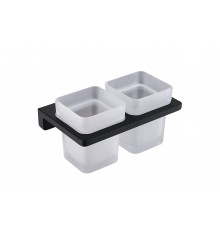 Настенный стеклянный стакан двойной  ( черный) 9504 black Kern (20шт)