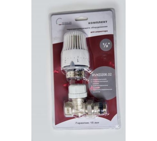 Вентиль с термоголовкой 1/2 прямой new одинарный  RVKD206.02  (30/шт)