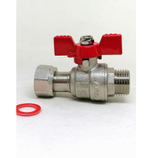 Кран шаровый с Накид. гайкой и с наружной резьбой 3/4 ш Тим (60/15)