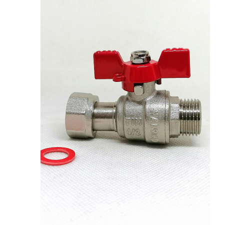 Кран шаровый с Накид. гайкой и с наружной резьбой 3/4 ш Тим (60/15) по доступной цене.