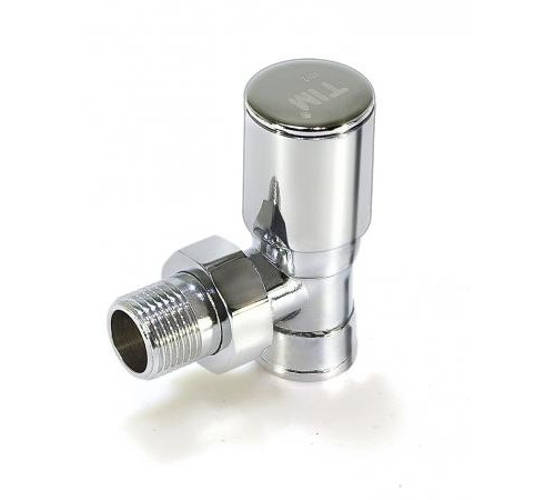Вентиль рад.регулировочный угловой 1/2  хром. с седельным затвором TIM (60/6)
