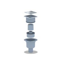 Трап вертикальный 10 х 10 с выходом 50 с гидрозатвором  Ани (12/шт)
