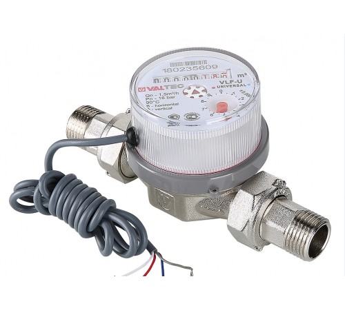 Счетчик для воды 1/2 VALTEK универс.  импульсный (12/шт) (L=80мм) с америк. по доступной цене.