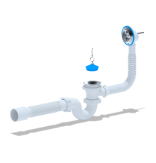 Сифон Aни для ванны круг+гофра с выпус+перел Е155 (30/шт)