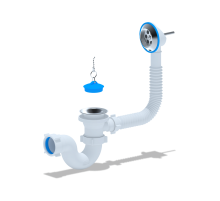 Сифон Ани  для ванны круглый перелив+выпуск Е150 (35/шт)