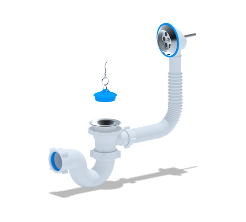 Сифон Ани  для ванны круглый перелив+выпуск Е150 (35/шт)