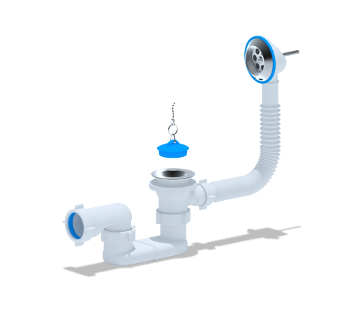 Сифон Aни для ванны с выпуском плоск  E050  (35/шт)