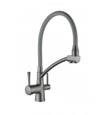 Смеситель для кухни  20039 Gun (черный металл)  питевой WASSER NOVA