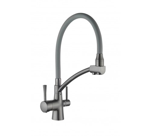 Смеситель для кухни  20039 Gun (черный металл)  питевой WASSER NOVA