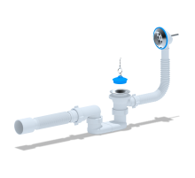 Сифон Aни для ванныс выпуском 1 1/2 х 40  с пл. перел. с гофрой 40/50  E055  (30/шт)