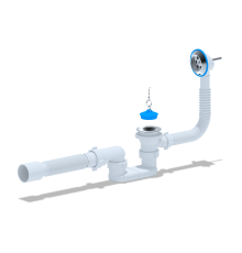 Сифон Aни для ванныс выпуском 1 1/2 х 40  с пл. перел. с гофрой 40/50  E055  (30/шт)