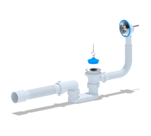 Сифон Aни для ванныс выпуском 1 1/2 х 40  с пл. перел. с гофрой 40/50  E055  (30/шт)