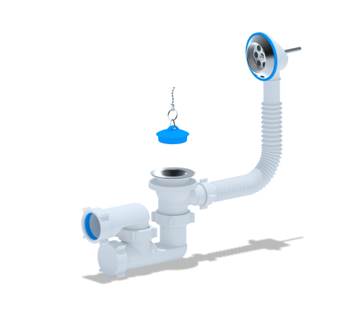 Сифон Aни для ванны квад. с перел. E250  (35/шт)