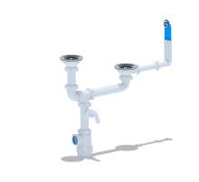 Сифон Ани Грот 3 1/2 х40  2-ой с круглым переливом разноуровневый А3700 (15/шт)