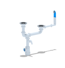 Сифон Ани Грот 3 1/2 х40  2-ой с круглым переливом разноуровневый А3700 (15/шт)