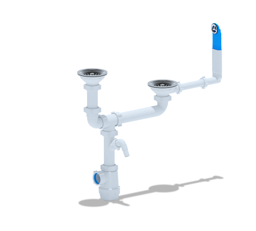 Сифон Ани Грот 3 1/2 х40  2-ой с круглым переливом разноуровневый А3700 (15/шт)