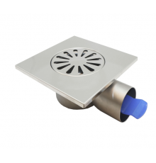 Трап для душа из Нерж стали SUS304 с гориз, выпуск 150*150 мм ТИМ (20/1)