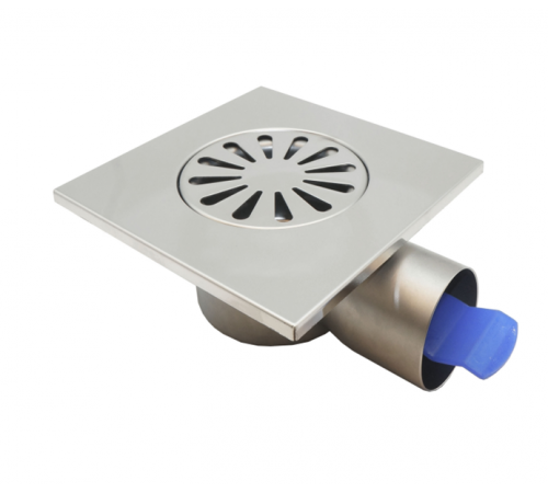 Трап для душа из Нерж стали SUS304 с гориз, выпуск 150*150 мм ТИМ (20/1)