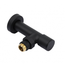 Кран для п/с угл. "O"  1/2ш х 1/2 ш Тим ( черный ) (20/1) Тим