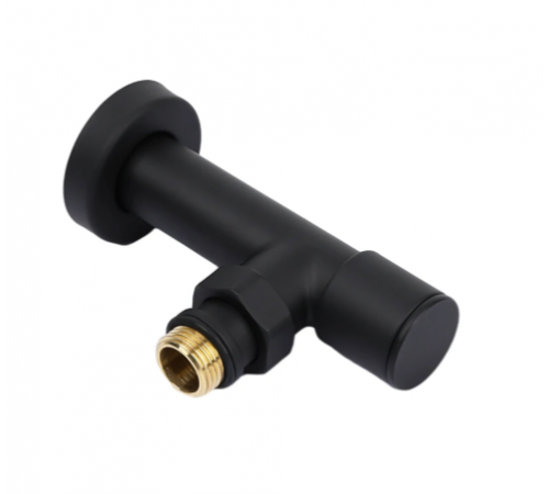 Кран для п/с угл. "O"  1/2ш х 1/2 ш Тим ( черный ) (20/1) Тим