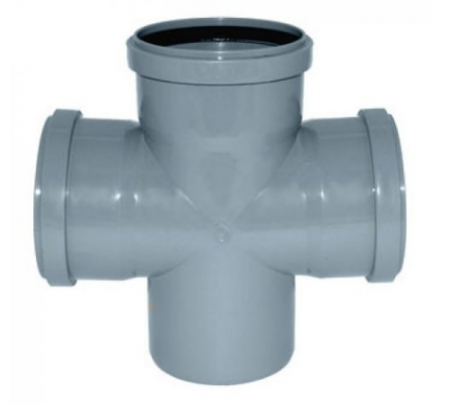 Крестовина  кан. одноплоск.    ПВХ 110х110х110x110  90гр Политэк(20/)