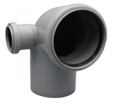 Отвод     ПВХ  110   90гр  с вых на 50 левый  Политэк (40/шт)
