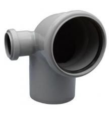 Отвод     ПВХ  110   90гр  с вых на 50 левый  Политэк (40/шт)